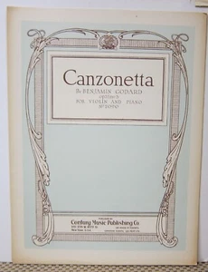 Canzonetta (violín y piano) - Benjamin Godard - Partituras 1921 - Imagen 1 de 3
