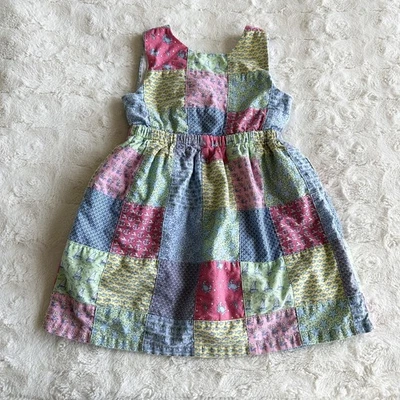Vestido Vineyard Vines Niñas 4T Multicolor Retazos Lazo Atrás Ballena Preppy Forrado Foto 1 de 4