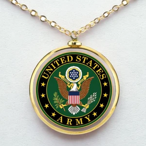 US Army Halskette vergoldet Anhänger Militärschmuck offizielles Emblem Geschenk - Bild 1 von 3