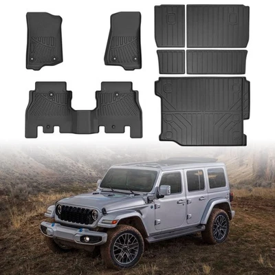 Floor Mats & Cargo Liner for 2018-2025 Jeep Wrangler JL Unlimited 4X4 4 Door ... - Image 1 of 4