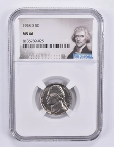 1958-D Jefferson Nickel MS66 NGC Special Label *0709 - Picture 1 of 7