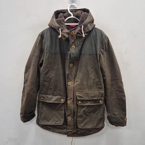 Barbour Game Parka Cera Impermeabile Sherpa Pelliccia Foderato Marrone Cappuccio Giacca Cappotto Grande - Foto 1 di 11