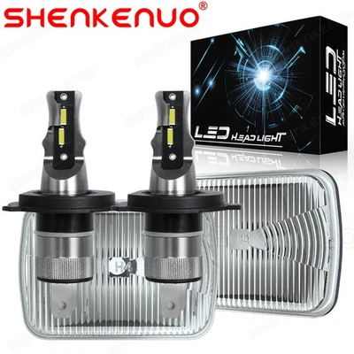 Carcasa de faro cuadrado de 7" pulgadas para Mazda B2200 1987-1993 + bombillas LED altas/bajas Foto 1 de 4