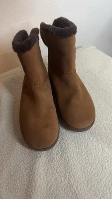 FitFlop Mukluk короткие двуликий стриженный мех ботинки размер 7,5 каштановый коричневый - Изображение 1 из 4