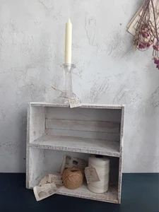 Handmade Rustic Rough Sawn Timber Shelf White Washed Beachcomber Cubby Box - Picture 1 of 10