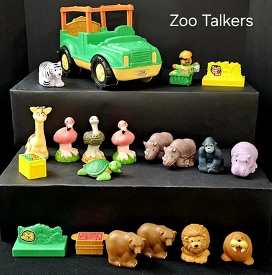 Fisher Price Little People Zoo Talkers Animals Truck Lion Tiger Walrus Gorilla  - Image 1 of 4