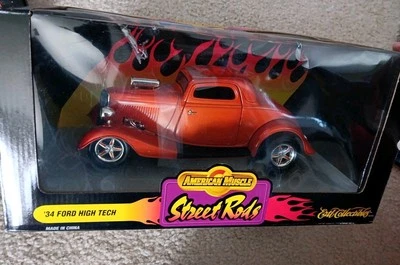 Ertl American Muscle 1:18  ‘34 Ford High Tech Diecast New In Box Vintage Orange - Image 1 of 4