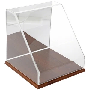 Plymor Clear Acrylic Slant Front Case w/ Hardwood Base, Mirror Back 10"x10"x10" - Picture 1 of 1