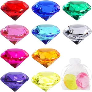 Iyowei 20Pcs Big Size Kids Diamond Toy, 4Cm Multi-Colored Acrylic Gem Set For - Picture 1 of 12