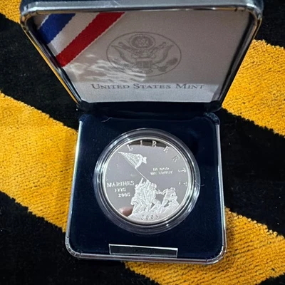 marine corps 230th anniversary silver dollar - Image 1 of 4