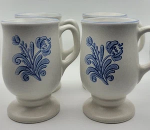 Four (4) Pfaltzgraff Yorktowne Stoneware 4.75 " Pedestal Footed Coffee Mugs - Picture 1 of 6