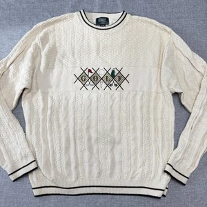Vintage Haggar Golf XL Sweater Argyle Embroidered Dad Grandpa Y2K Preppy USA - Picture 1 of 10
