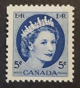 Stamps Canada Mint: #341p  5c blue QEll Wilding Portrait tagged W2B  VF MNH - Picture 1 of 1