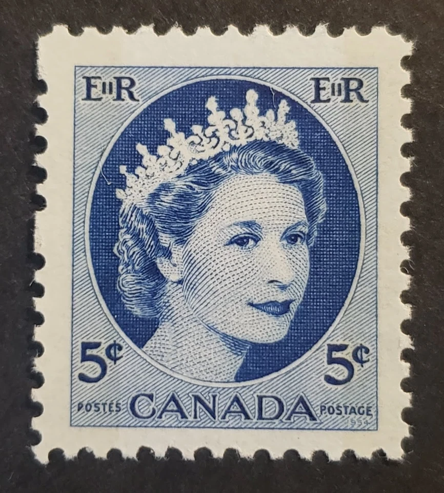 Stamps Canada Mint: #341p  5c blue QEll Wilding Portrait tagged W2B  VF MNH - Image 1 of 1