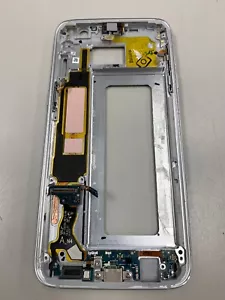 Samsung Galaxy S7 Edge cornice centrale lunetta posteriore argento con tutti i componenti! - Foto 1 di 6