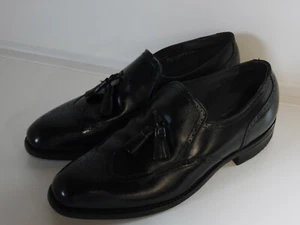 Bostonian Black wingtip Tassel Loafers NOS New Old Stock made In USA 9 D/B - Picture 1 of 6
