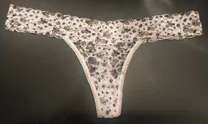 Sophie B. L Gray & White Floral Lace Bikini Thong Panties - Picture 1 of 8