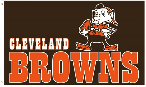 CLEVELAND BROWNS BROWNIE ELF 3'X5 DELUXE FLAG Brown EXCLUSIVE FREE SHIPPING Cover
