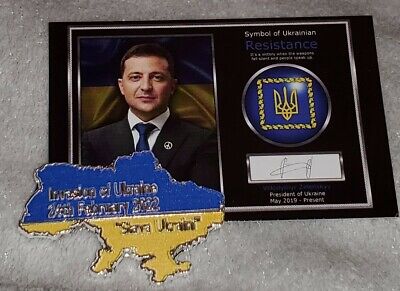 Ukraine Silver Map Coin Signed Russia War Slava Ukraini Volodymyr Zelenskyy 2022 • 2.41£