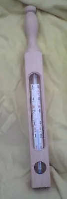 Holz -Baby Bade - Thermometer mit Griff,  große Skala, für jedes Kinderbad - Bild 1 von 3