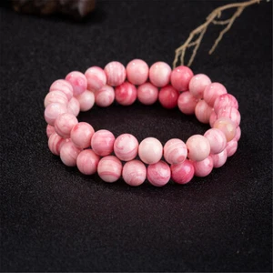 Fashion Gemstone Shellfish Pink Queen Conch Shell Round Beads Stretch Bracelets - Picture 1 of 10