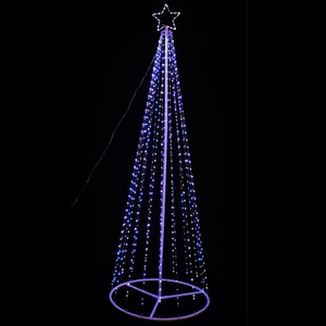 White Blue LED Strand Tree 2.1m Tall w Star Outdoor Party Christmas Xmas Lights - Picture 1 of 3