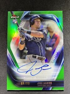 2019 Topps Finest Firsts Jake Bauers Green Refractor Auto /99 #FFA-JB Brewers