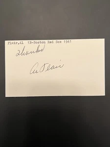 Al Flair Signed Index JSA LOA Boston Red Sox - Picture 1 of 3