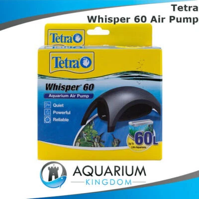 Tetra Whisper 60 Aquarium Air Pump - 60L Fish Tank Single Outlet Oxygen Aerator  - image 1 of 4