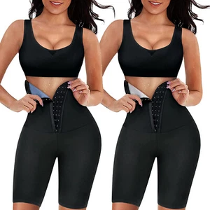 Women High Waist Sauna Sweat Pants Hot Thermo Slimming Workout Leggings Shorts - Picture 1 of 23