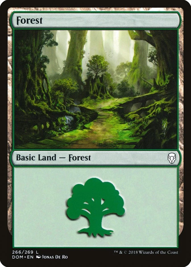 MTG Magic the Gathering Forest (266/296) Dominaria LP - Image 1 of 1