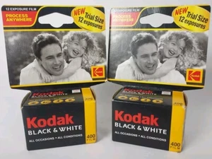 2 Rolls Kodak 400 Film Black & White 35mm 24 Exp. Expired 2005 & 2007 Sealed - Picture 1 of 3