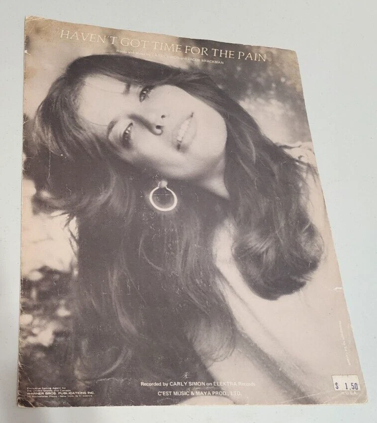 Carly Simon Haven’t Got Time for the Pain Sheet Music Piano Vocal Guitar Chords - Image 1 of 4