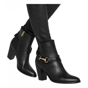 Burberry Stiefeletten schwarz Leder Bedford Schnalle Absatz EU41 UK8 US11 - Bild 1 von 9