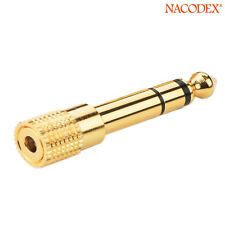 6.35mm 1/4 inch Male to 3.5mm 1/8 inch Female Stereo Audio Adapter Gold Plated