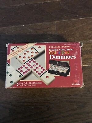 Cardinal Double Nine Jumbo Dominoes Premier Edition Carrying Case Color Dots - Image 1 of 4