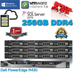 DELL POWEREDGE R430 28-CORE 2.30GHz E5-2695V3 256GB 4TB SAS STORAGE H730 550W - Picture 1 of 9