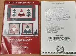Little Pieced Santa Pillow Wallhanging Pattern Country Appliques 1992 Christmas - Picture 1 of 10