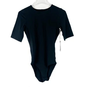 NWT Everlane The Short-Sleeve Crew Neck Bodysuit Black Bikini Cut Size Small S - Picture 1 of 10