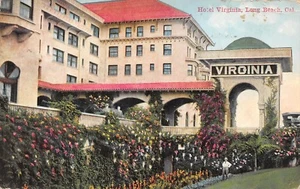 Hotel Virginia Long Beach CA 1915 Van Ornum Pub Balboa sello de un centavo y playa - Imagen 1 de 4