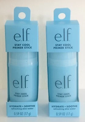 e.l.f. Cosmetics Stay Cool Primer Stick Hydrate & Soothe With Aloe Water 17g x 2 - Image 1 of 3
