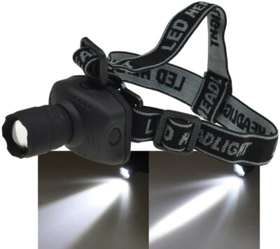 LED Stirnlampe Stirnleuchte  fokussierbarer Kegel Kopflampe Helmlampe 1W 80Lumen - Bild 1 von 4