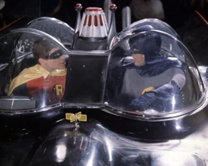 Adam West and Burt Ward in Batman close up in famous Batmobile car 24x36 Poster - Picture 1 of 1