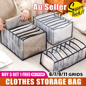 6/7/9/11 Grids Storage Box Closet Wardrobe Drawer Divider Clothes Mesh Organizer - Picture 1 of 24