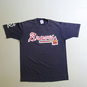 Vintage Braves Baseball Just Say No vtg Tee T Shirt 50/50 USA single stitch  
