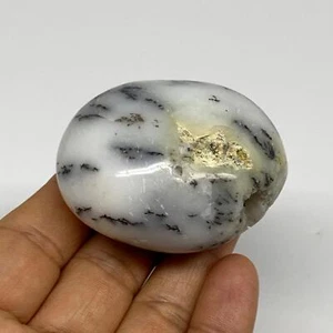 91.2g, 2.2"x1.8"x1.2", Dendrite Opal Palm-Stone Reiki Energy Crystal, B27845 - Picture 1 of 12