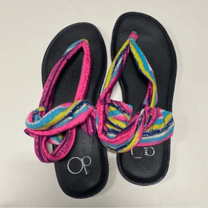 Op Yoga Slingback Sandals Flip Flops Multicolor hot pink womans 8/9 - Picture 1 of 5