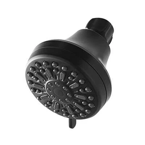 6-Setting Matte Black Shower Head, 3.5" Face with Rub-Clean Nozzles - Picture 1 of 13