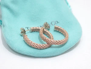 Tiffany & Co. Rubedo Metal Somerset Mesh Medium Hoop Earrings - Picture 1 of 7