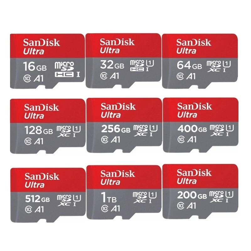 SanDisk Ultra A1 16B 32GB 64GB 128GB 256GB microSD Card SDHC SDXC TF UHS-I Cl10 - Image 1 of 1